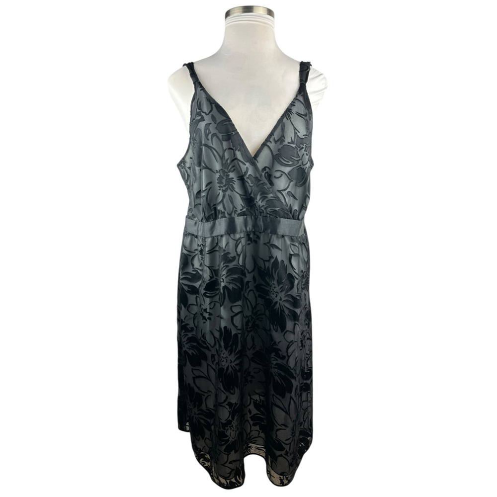 Lane Bryant Velvet Burnout Overlay Surplice Dress Plus Size 22 Whimsigoth Witchy - Picture 2 of 15